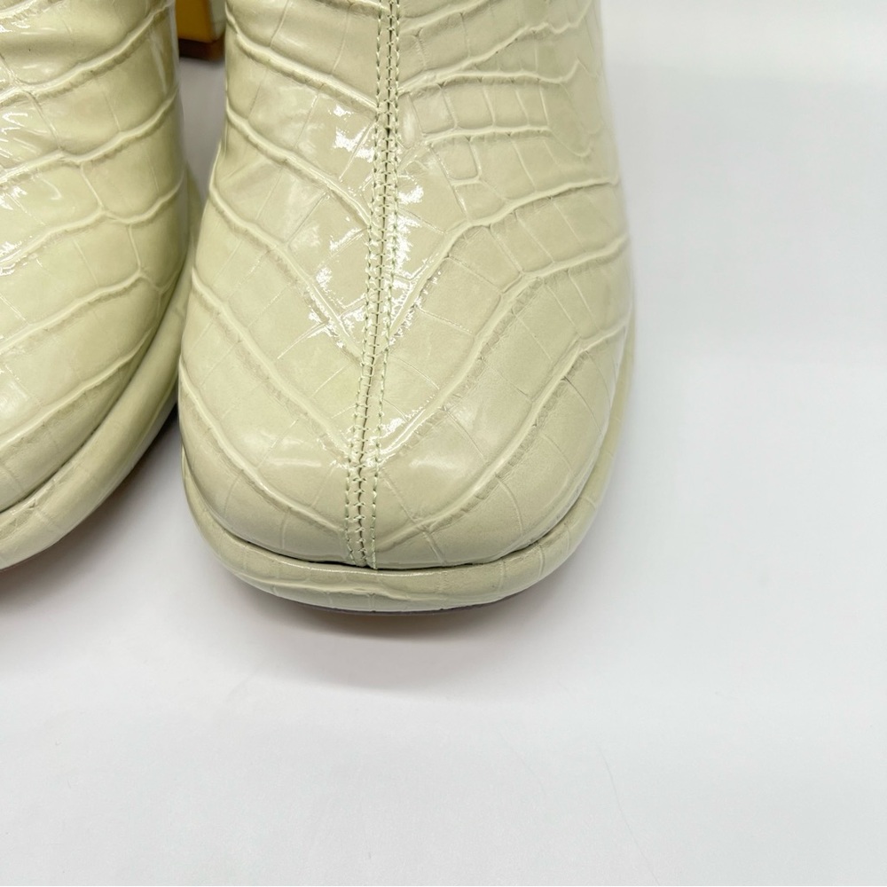 Circus Sam Edelman Size 11 Light Green Sage‎ Croc Embossed Platform Ankle Boots - Picture 4 of 15